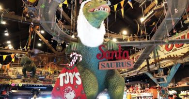 Santasaurus & More Holiday Decor in Chester & Hester's Dinosaur Treasures - Disney's Animal Kingdom