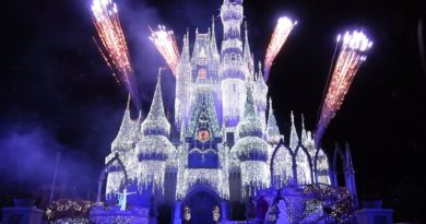 A Frozen Holiday Wish at Magic Kingdom, Cinderella Castle Lighting 2019 w/Anna, Elsa, Olaf, Kristoff